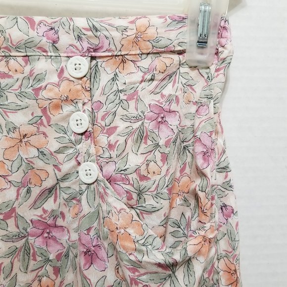 Urban Renewal skirt Medium floral print midi pockets anchor nautical buttons UO - Picture 5 of 9